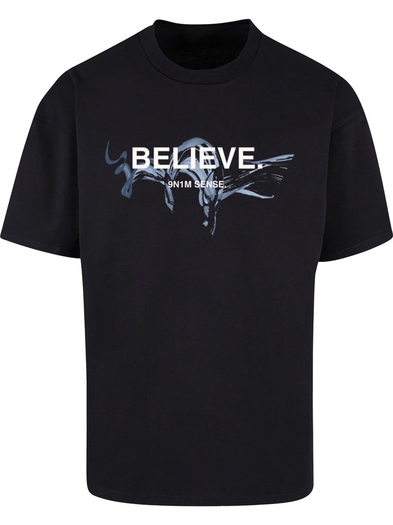 T-shirt believe - 9n1m sense Noir - Kiabi