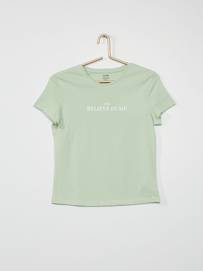 T-shirt 'believe' vert believe - Kiabi