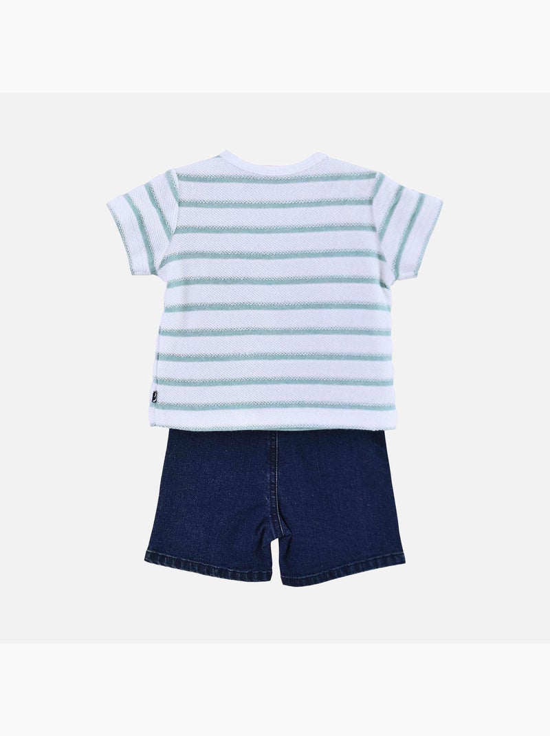 T-SHIRT + BERMUDA CHRISTOPHER Bleu - Kiabi