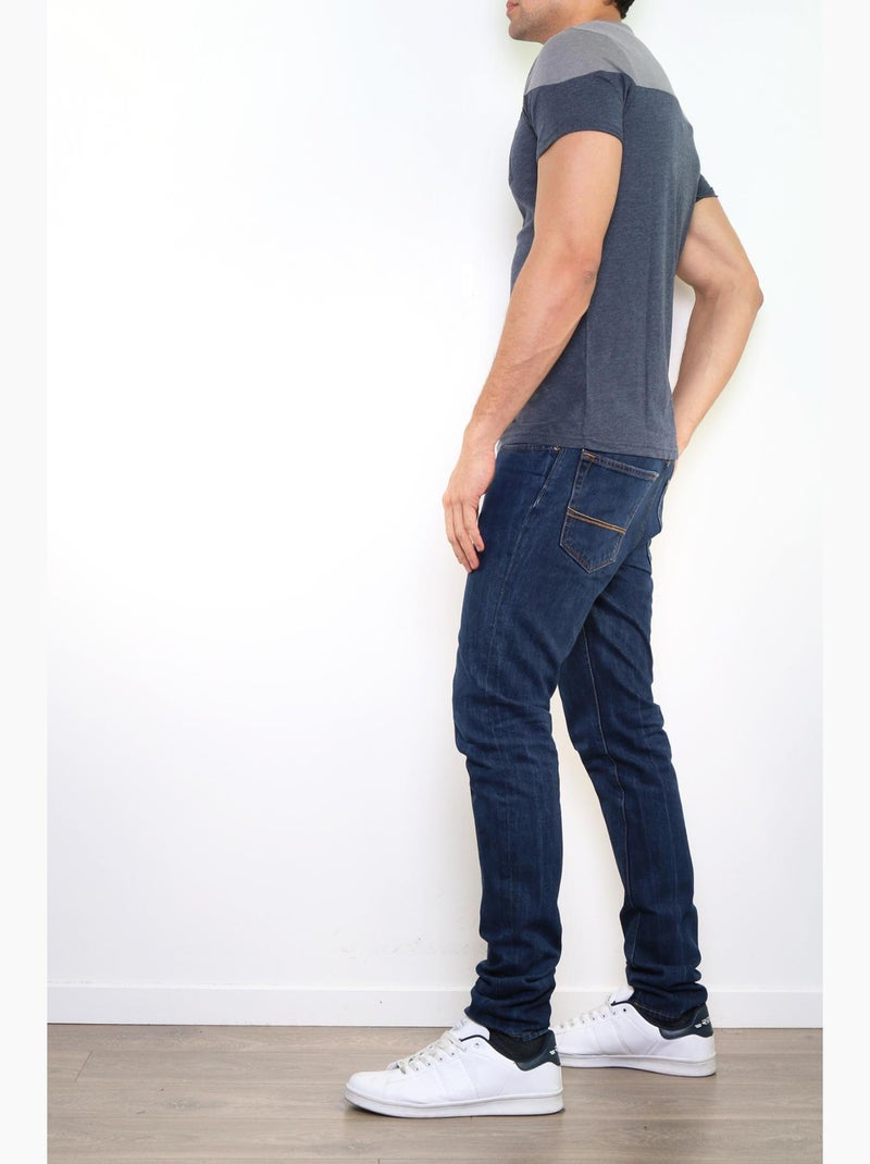 T-shirt bi-color Bleu marine - Kiabi