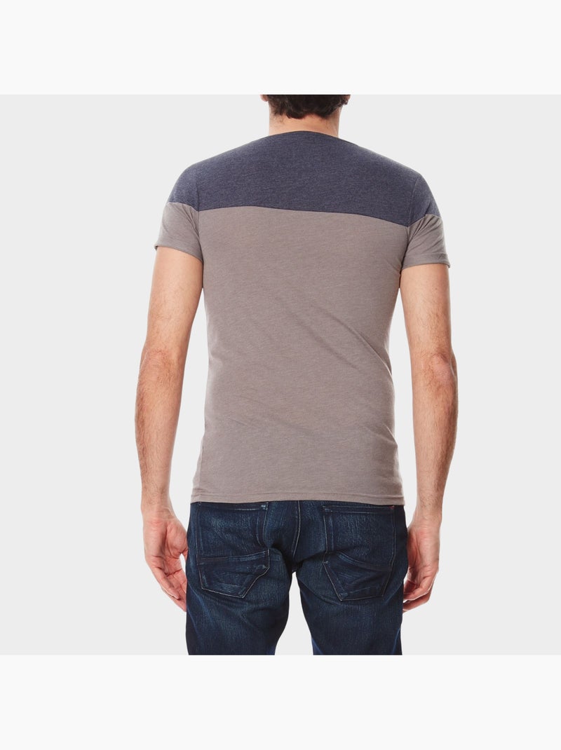 T-shirt bi-color Gris - Kiabi