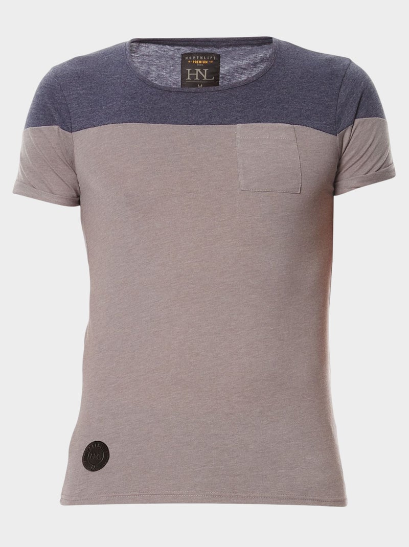 T-shirt bi-color Gris - Kiabi
