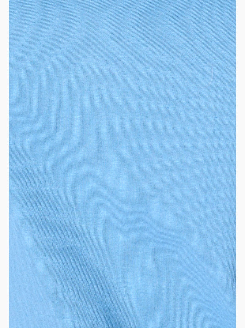 T-shirt bi-matière - Damart Bleu - Kiabi