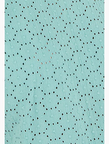 T-shirt bi-matière broderie anglaise - Damart