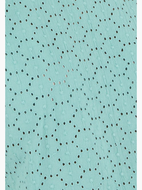 T-shirt bi-matière broderie anglaise - Damart - Kiabi