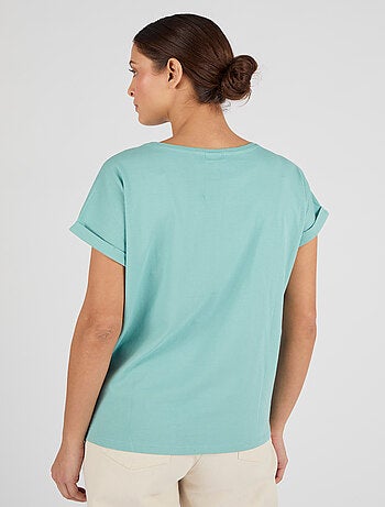 T-shirt bi-matière broderie anglaise - Damart