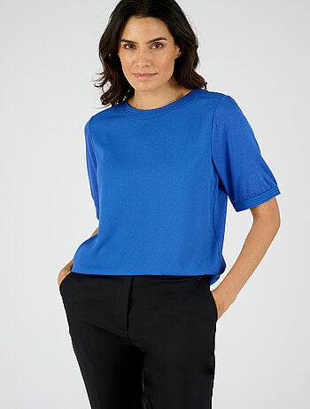 T-shirt bi-matière col bateau - Damart