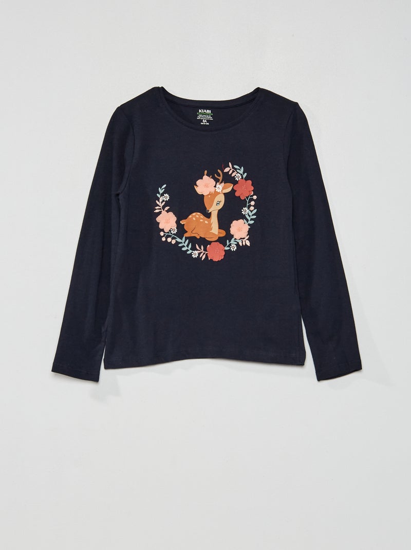 T-Shirt 'Biche' Marine - Kiabi
