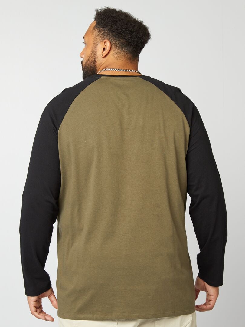 YOSUWOAI T-shirt à Manches Longues Pour Homme - Bicolore - T-shirt De Baseball Avec Col Rond - Oversize - Baggy Bottoming - Haut à Manches Longues - Bloc De Couleurs - Sweat-shirt