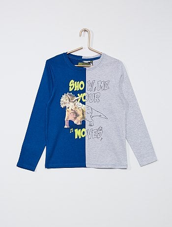 T-shirt bicolore 'dinosaure'