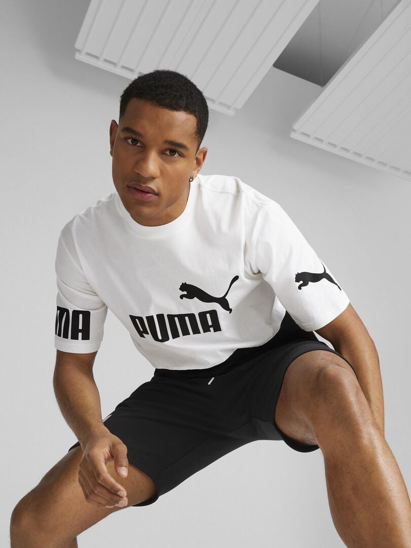 T-shirt bicolore 'Puma' Blanc - Kiabi