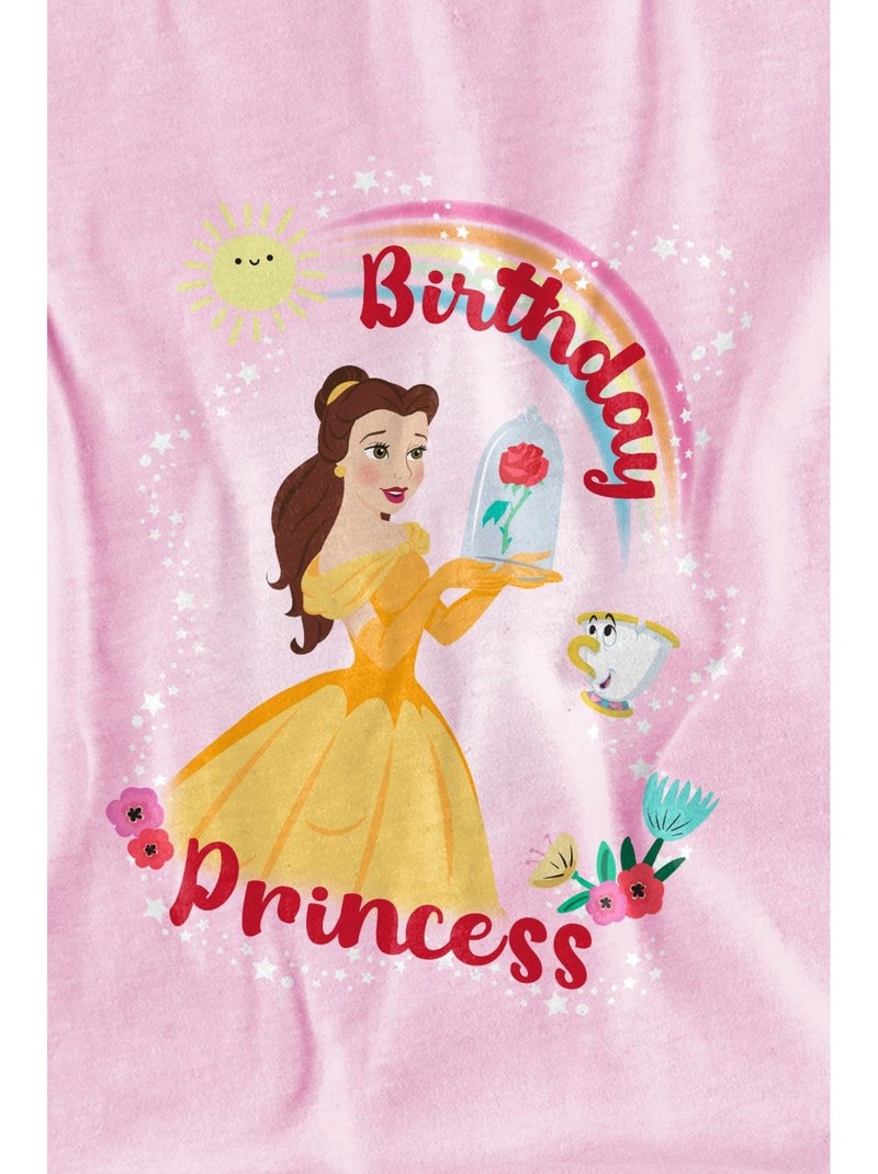 T-shirt birthday princess - la belle et la bête Rose - Kiabi