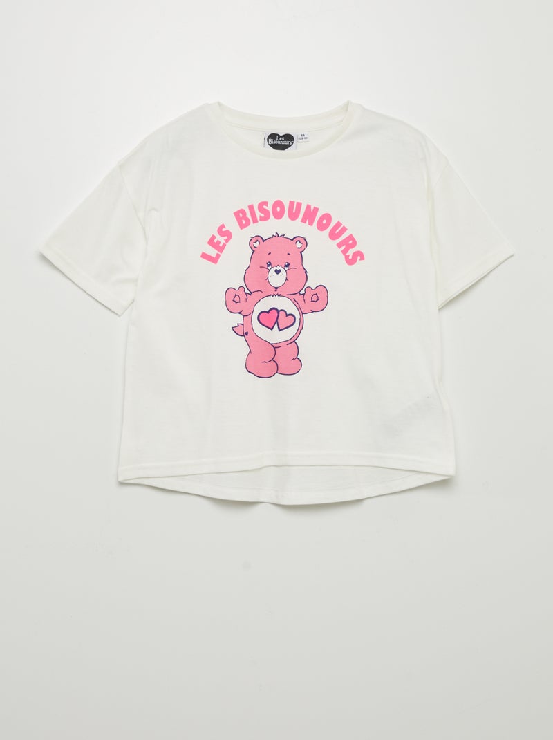 T-shirt 'Bisounours' manches courtes blanc - Kiabi