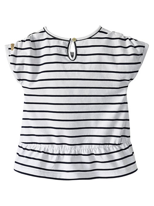 T-SHIRT BLANC RAYE FILLE LES GRANDS DE SUCRE D'ORGE - Kiabi