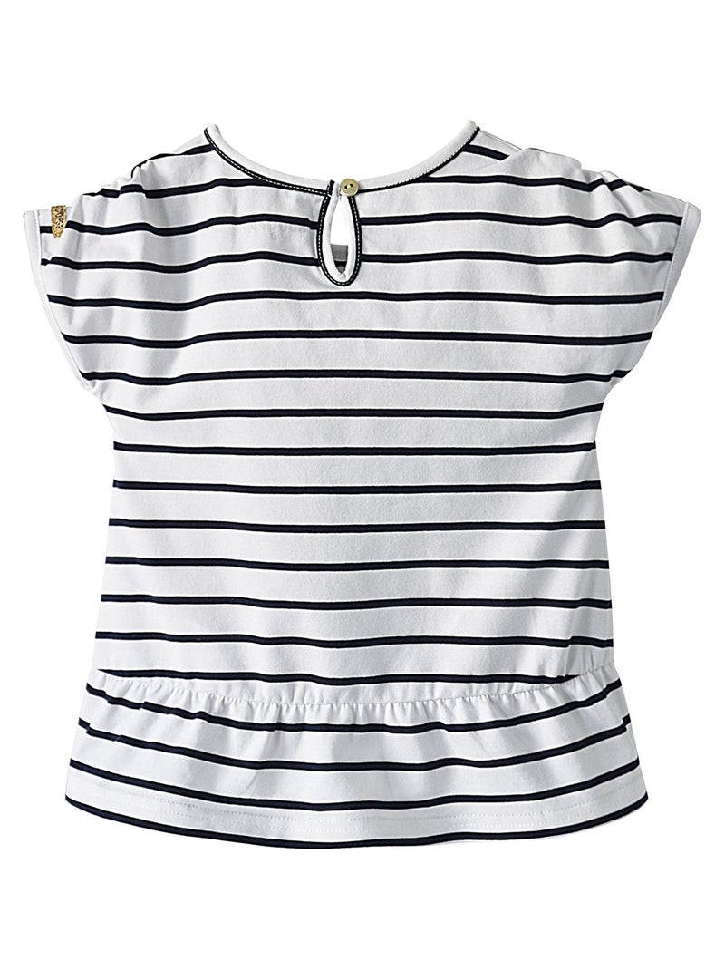 T-SHIRT BLANC RAYE FILLE LES GRANDS DE SUCRE D'ORGE Blanc - Kiabi