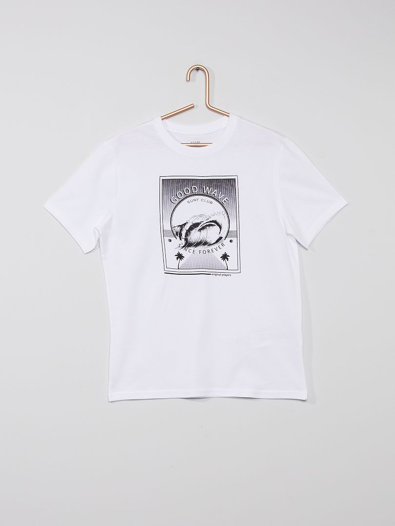 T-shirt blanc wave - Kiabi