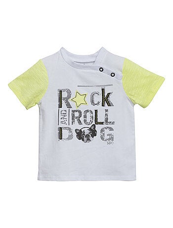 T-SHIRT BLANC/ANIS