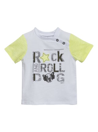 T-SHIRT BLANC/ANIS