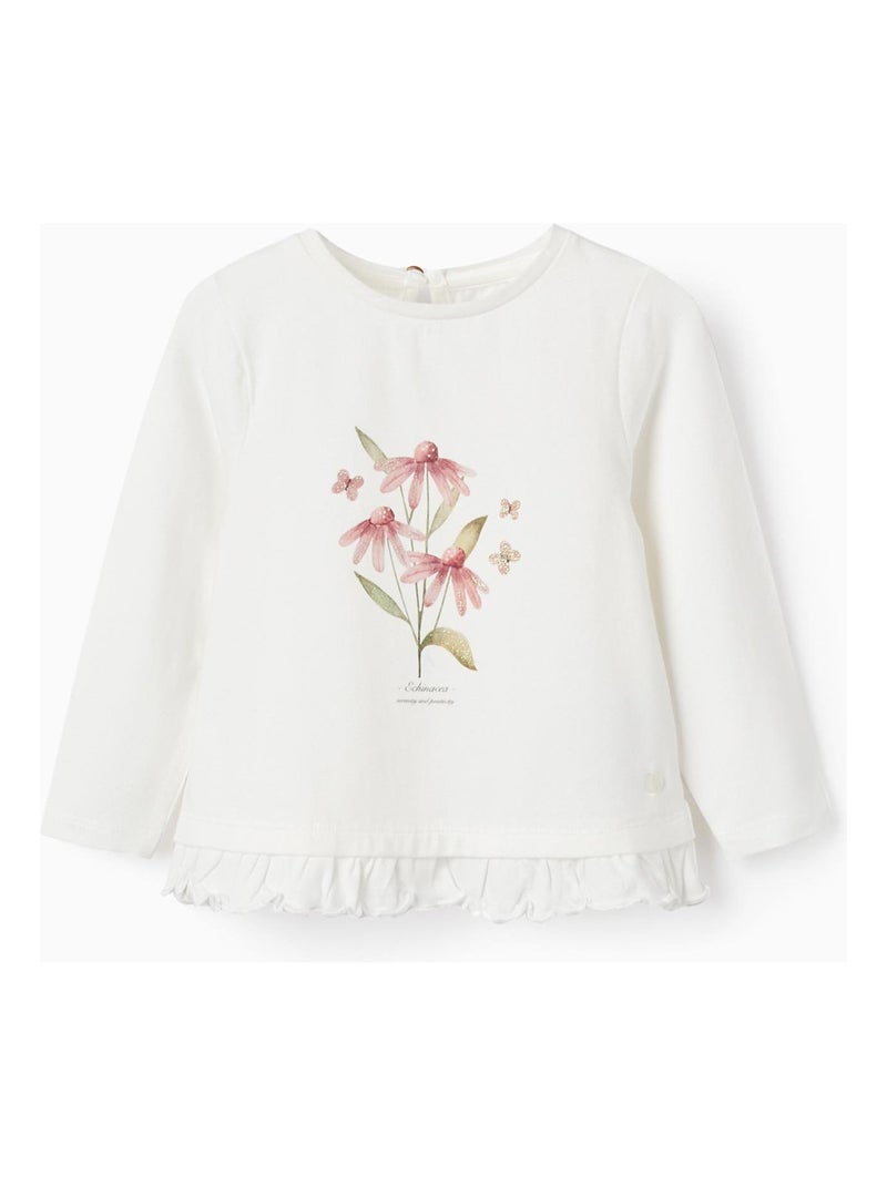 T-shirt blanche à manches longues pour bébé fille manches longues SPRING BEGINS Blanc - Kiabi