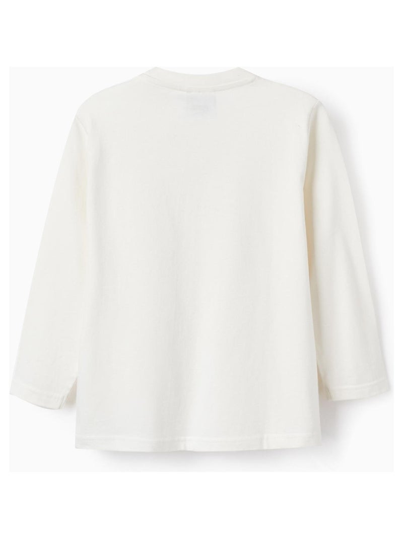 T-shirt blanche à manches longues pour garçon manches longues LICENSE Blanc - Kiabi