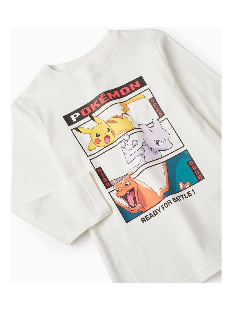 T-shirt blanche à manches longues pour garçon manches longues LICENSE Blanc - Kiabi