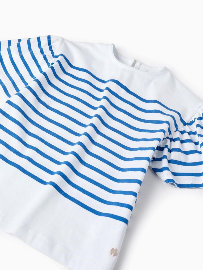 Tunique Bonpoint Pour Garçon - Rayures Bleues Et Blanches - Taille 12 Ans - Coton - Occasion