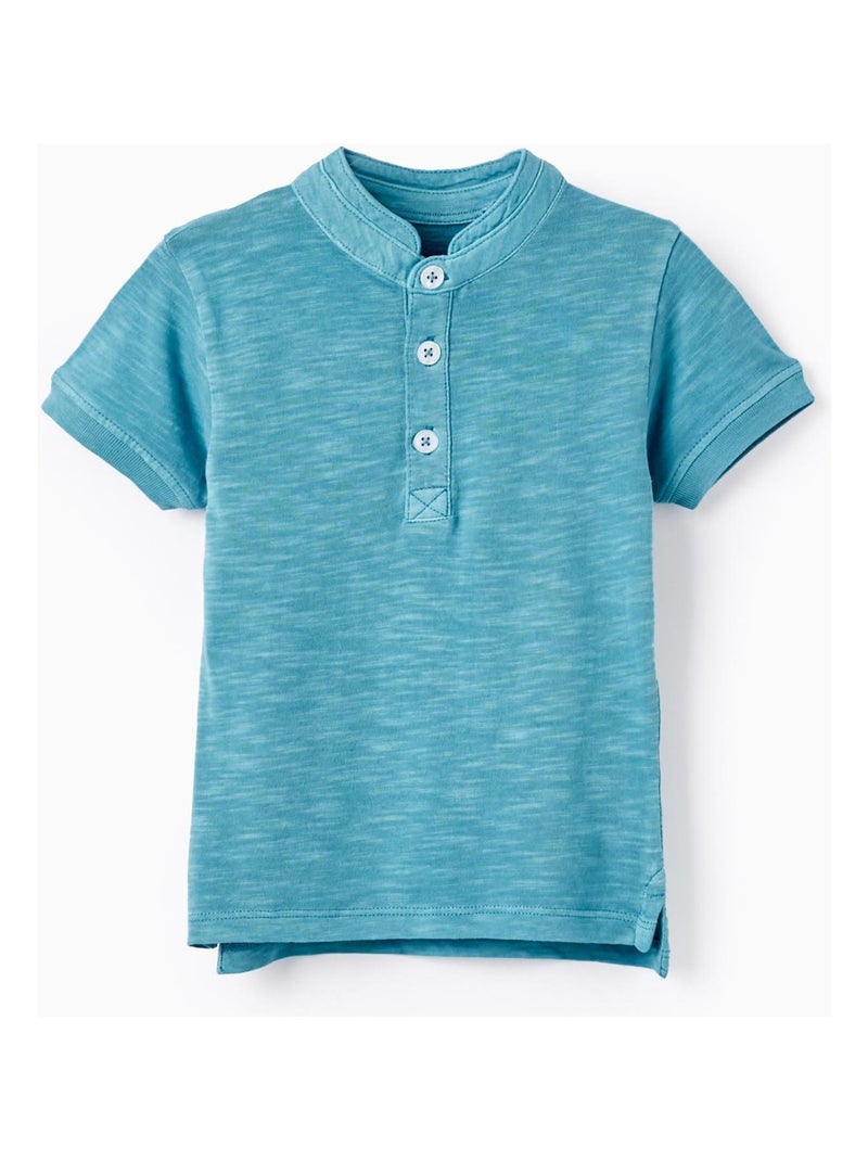T-shirt bleu style polo à manches courtes pour bébé garçon manches courtes CUBA Bleu - Kiabi
