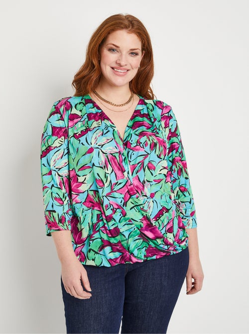 T-shirt blousant cache-coeur - Kiabi