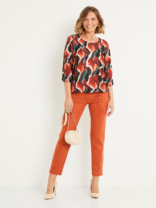 T-shirt blousant motif graphique col rond - Kiabi