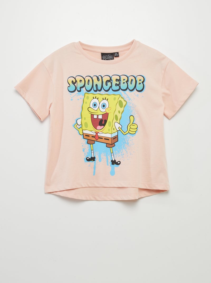 T-shirt 'Bob l'éponge' manches courtes Rose - Kiabi