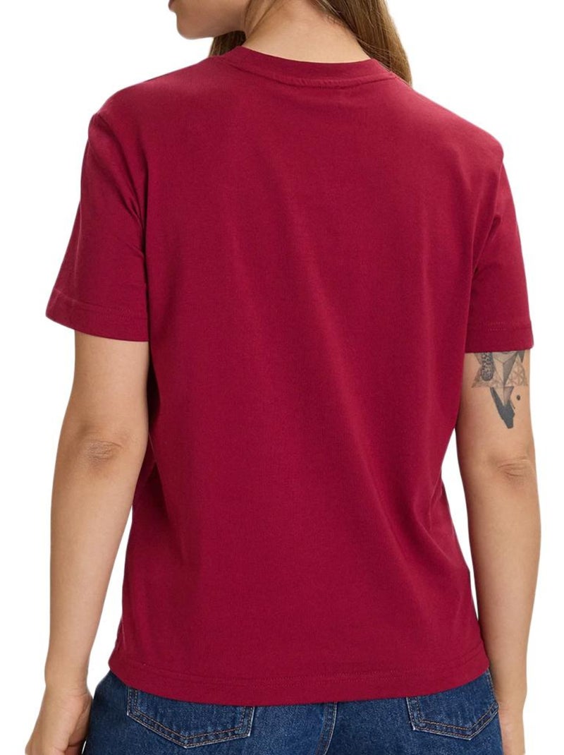 T-Shirt Bordeaux Femme Calvin Klein Jeans LV047C912G Rose - Kiabi