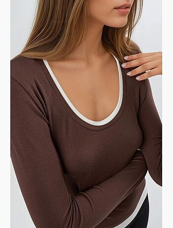 T-shirt bords contrastés manches longues busem