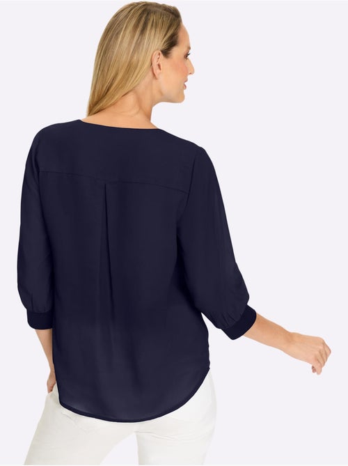 T-shirt Bords-côtes Confortables Aux Manches - Taille Standard - Helline - Kiabi