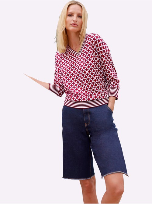 T-shirt Bords-côtes Rayés - Taille Standard - Helline - Kiabi T-shirt Bords-côtes Rayés - Taille Standard - Helline - Kiabi