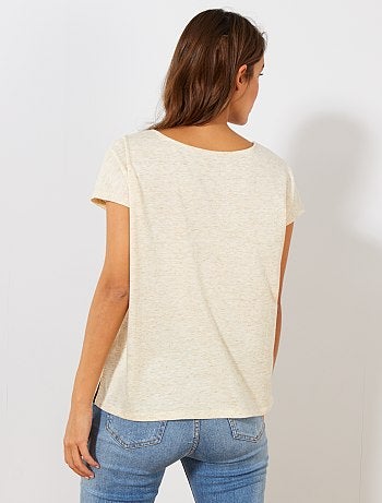 T-shirt boutonné doré - Kiabi