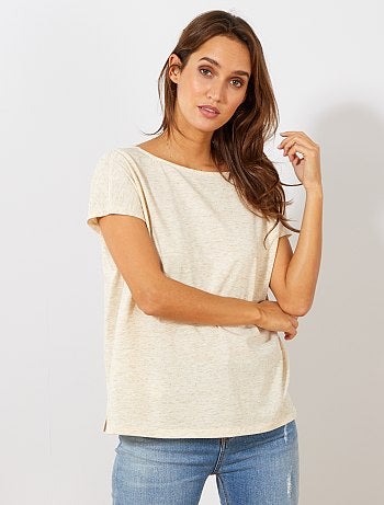 T-shirt boutonné doré - Kiabi