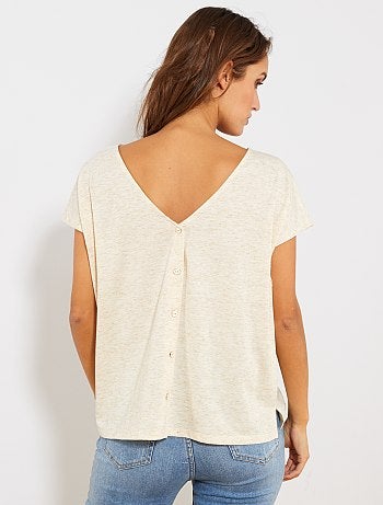 T-shirt boutonné doré - Kiabi