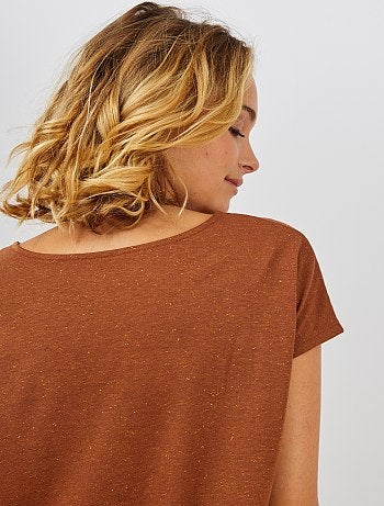 T-shirt boutonné doré - Kiabi