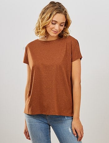 T-shirt boutonné doré - Kiabi