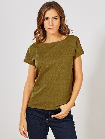 T-shirt boutonné doré - Kiabi