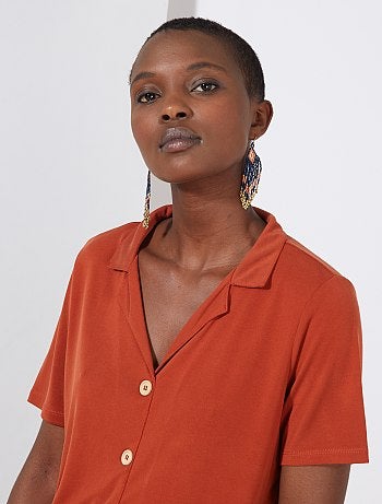 T-shirt boutonné - Kiabi