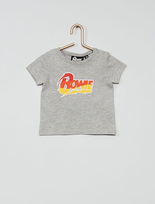 T-shirt 'Bowie'                             gris chiné 

