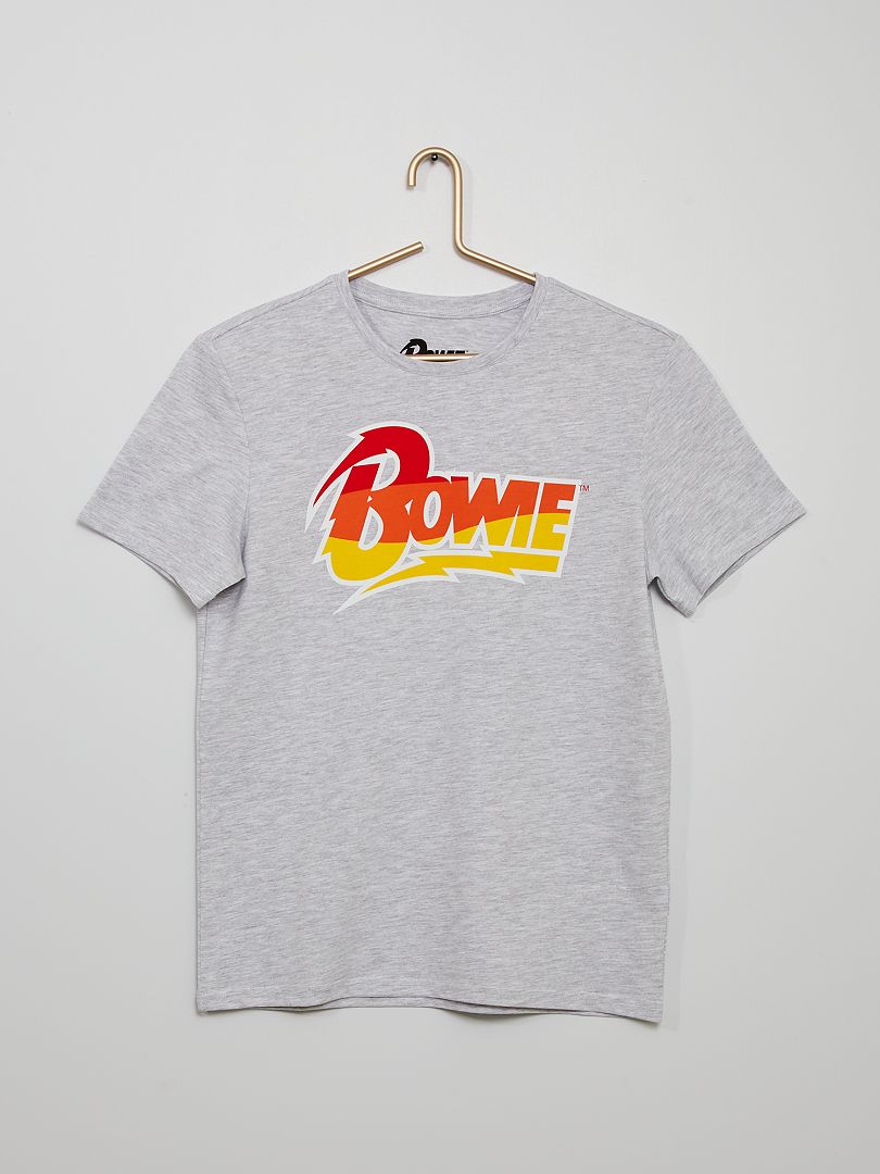 T-shirt 'Bowie" gris chiné - Kiabi