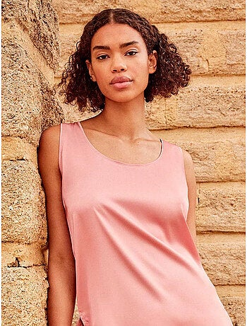 T-shirt bretelles tissu satiné