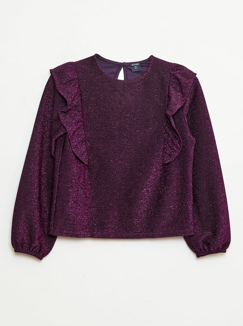 T-shirt brillant manches longues - Kiabi