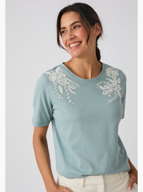 T-shirt brodé - damart - Kiabi