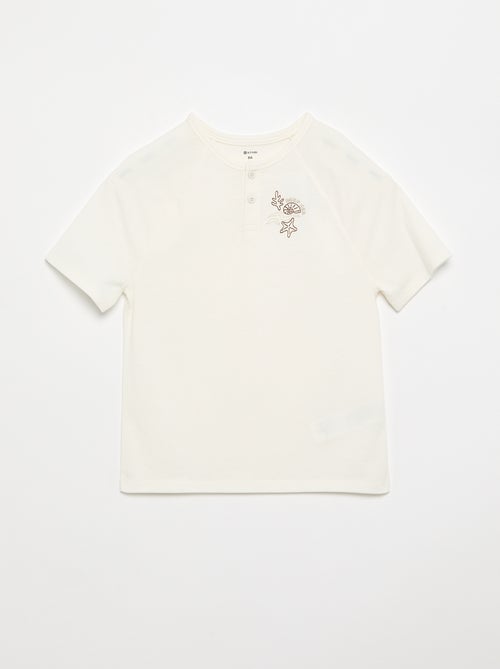 T-shirt brodé à manches courtes - Kiabi