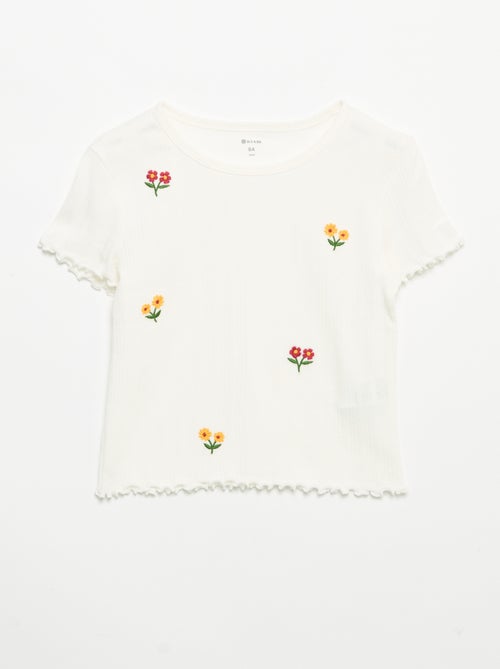 T-shirt brodé à manches courtes - Kiabi