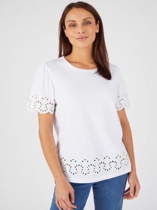 T-shirt brodé ajouré - Damart