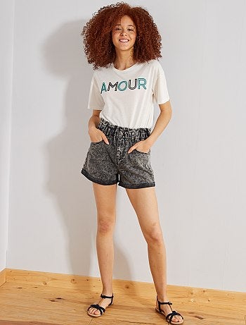 T-shirt brodé 'amour' - Kiabi